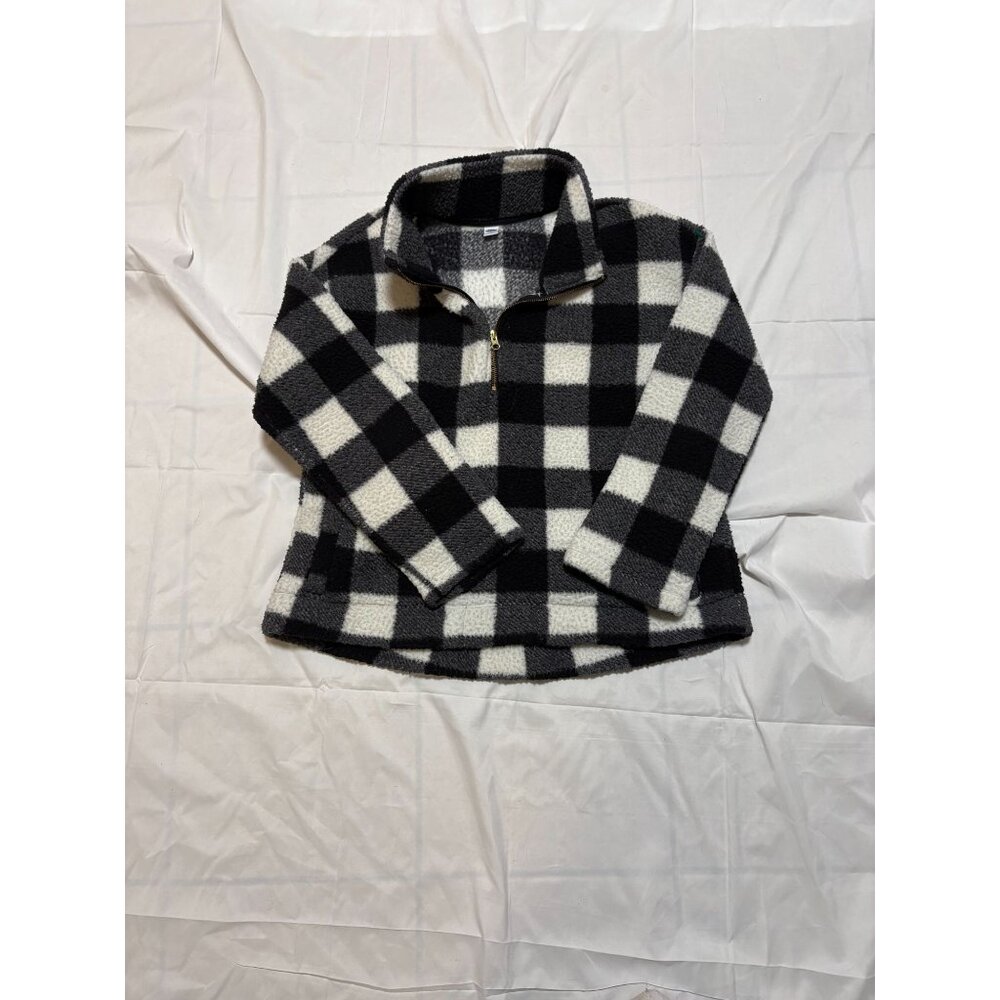 Womens Old Navy Black & White Buffalo Checkered Jacket Size Large